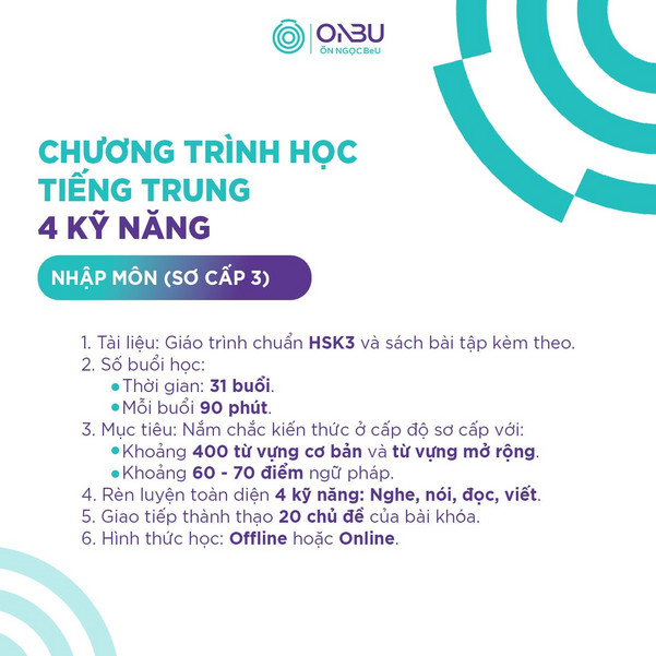 Lộ trình khóa học HSK 3 online & offline tại Học Viện Ôn Ngọc BeU