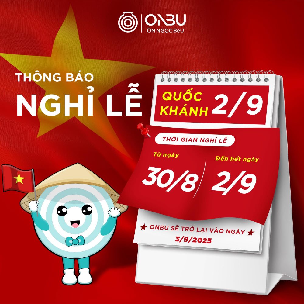 Lịch nghỉ Quốc khánh 2025 tại ONBU